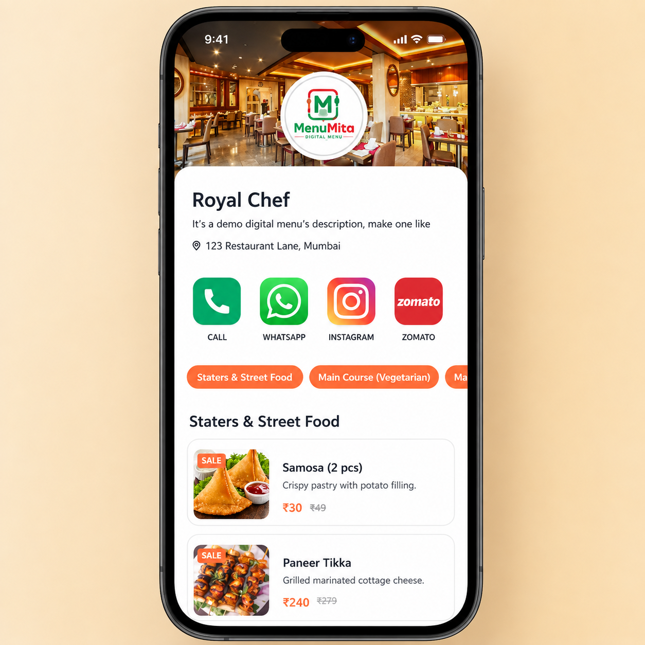 Digital QR Menu